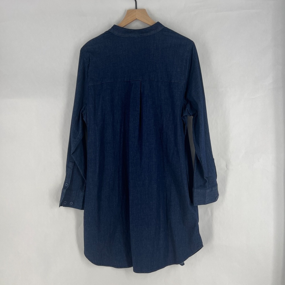 Universal Standard Hannah Shirt Dress Womens 14/16 Blue Cotton‎ Stretch Casual - Picture 2 of 13